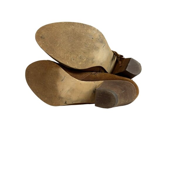 Steve Madden Ohio Brown Suede Fringe Heeled Boots Booties Size 10 M Western - Picture 6 of 7